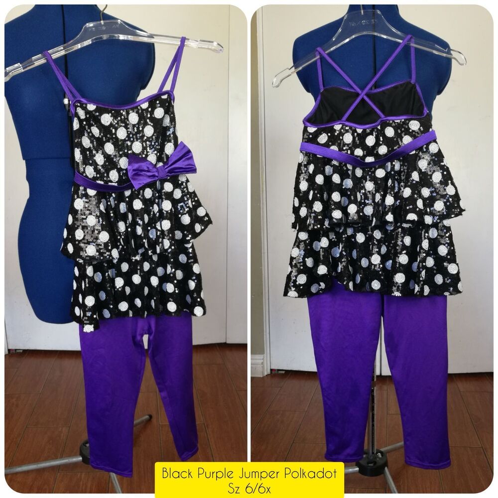 Black purple polkadot dance pageant 6/7
